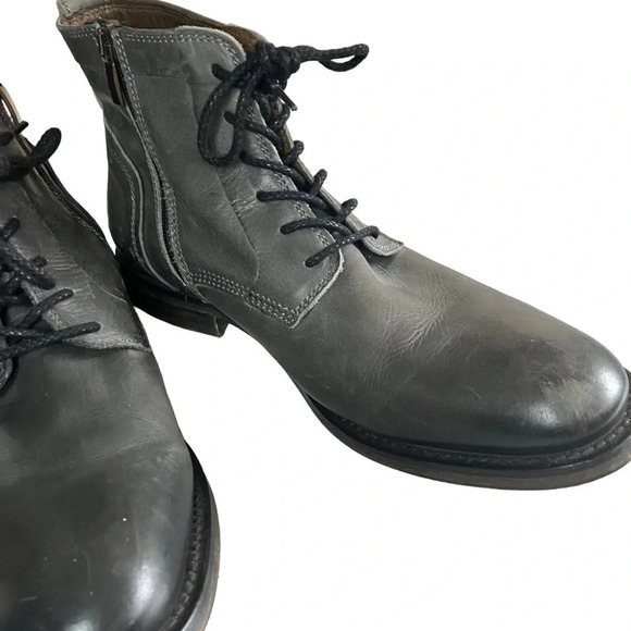 Bed Stu Cobbler Series Black Gray Leather Side Zip Up Boots Size 9.5 - Picture 5 of 7